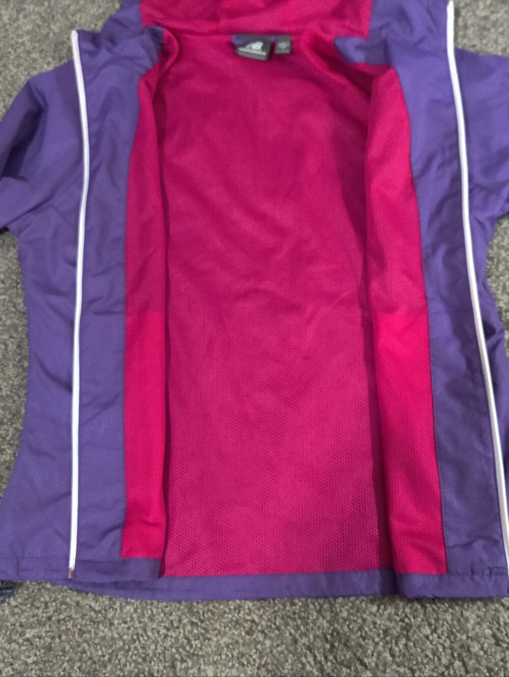 New Balance Purple Hooded Windbreaker with Pink Accents - Picture 6 of 7
